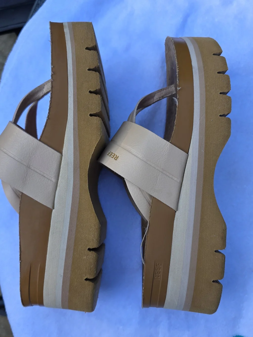 Reef Women’s Platform Cork Thong Sandals in Nude